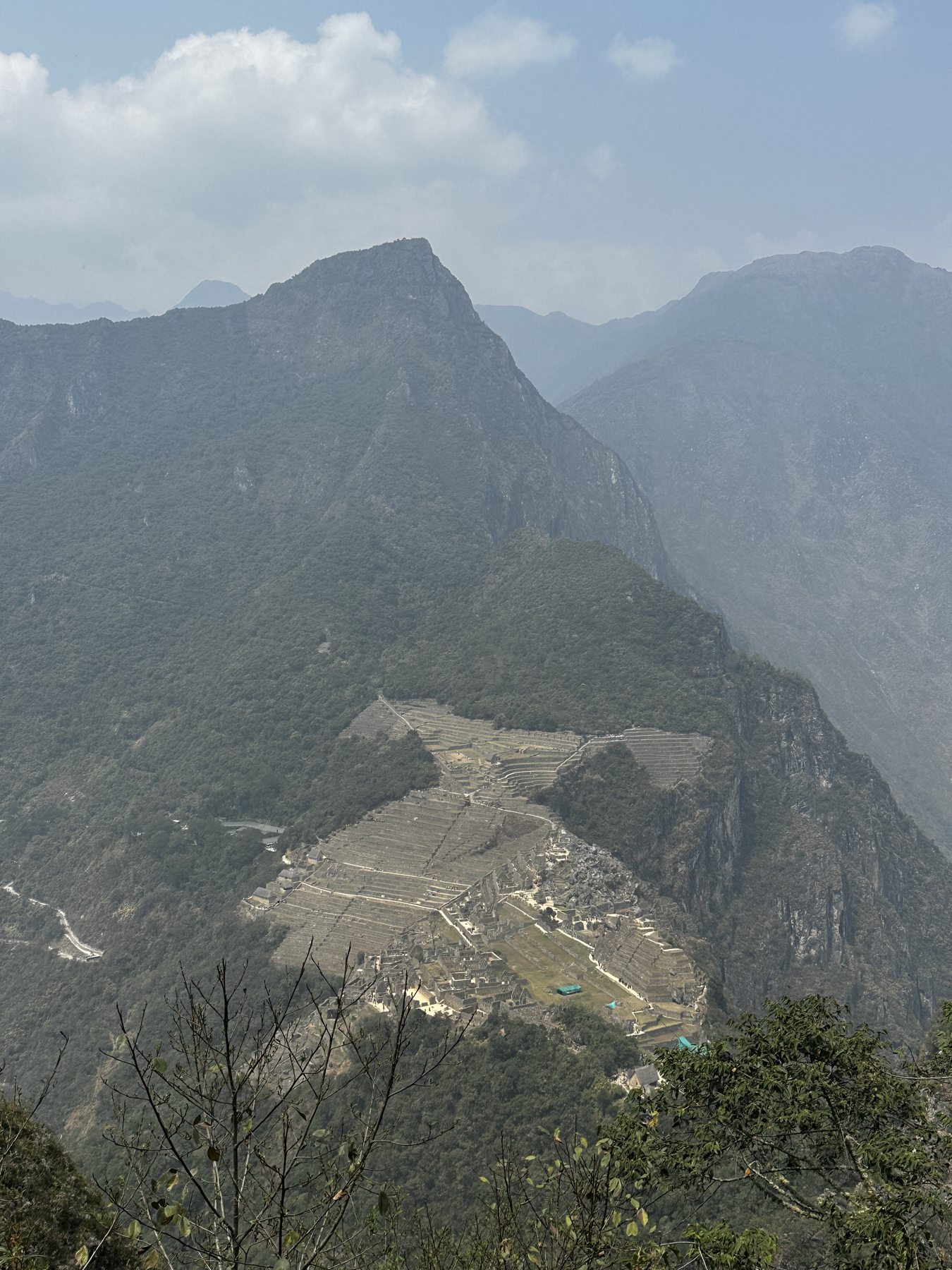 View of the Machu Picchu citadel from above